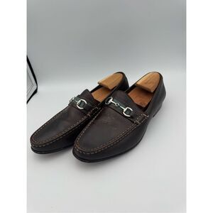 Florsheim Imperial Mens Brown Leather Moc Toe Dressy Loafer Shoes Size 9.5